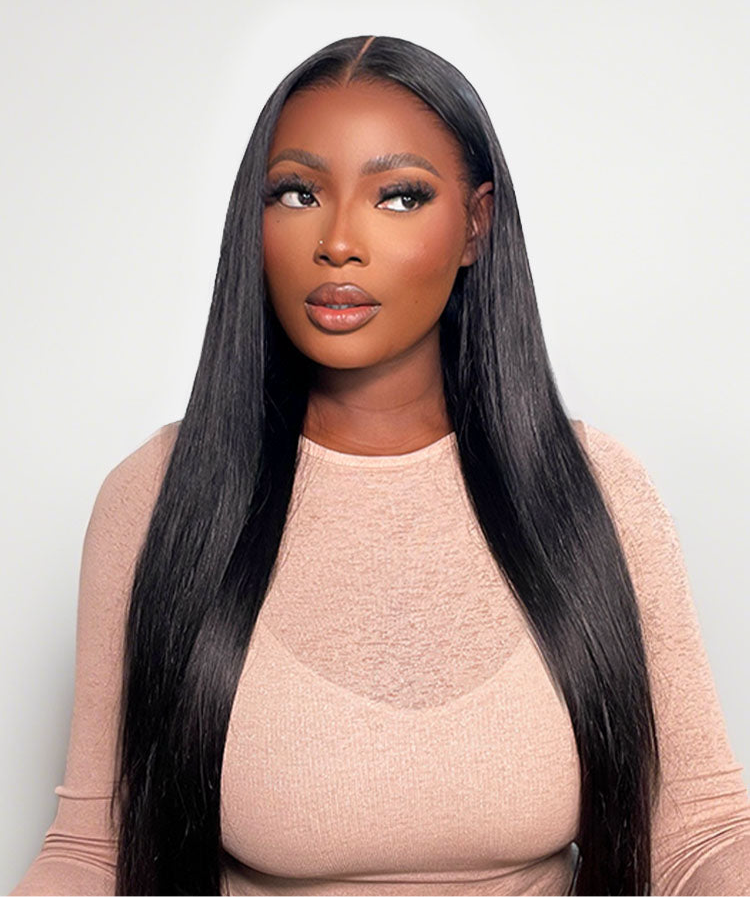 Velvet Midnight 100% Brazilian straight hair with sleek, smooth texture